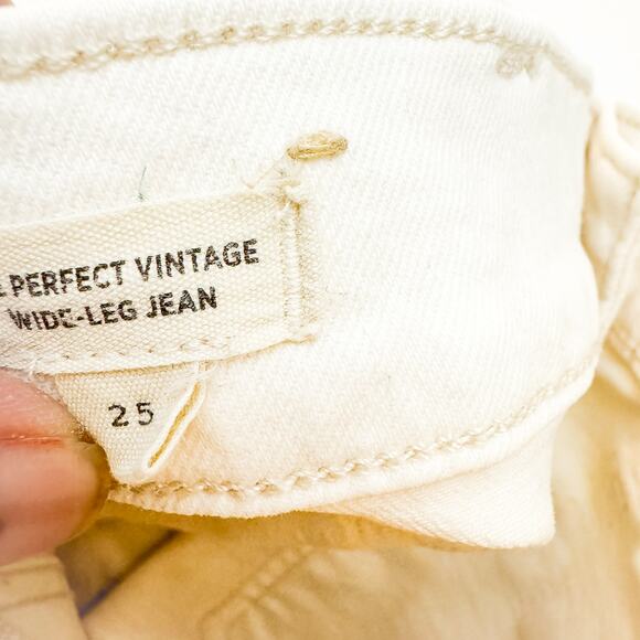 Madewell The Perfect Vintage Wide-Leg Cream White Denim Jeans Size 25 - Picture 6 of 9
